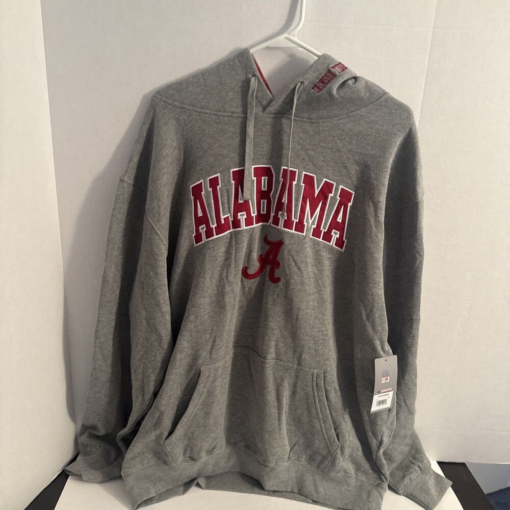Alabama Crimson Tide Men's Hoodie Colosseum 2XL Gray Pullover Sweatshirt NWT